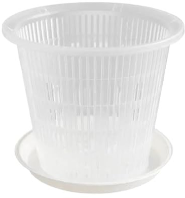 Orchid Planter - Outdoor Flower Pots With Holes And Saucer,Transparent Plant Planter for Home Garden Living Room Kitchen Patio