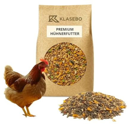 KLASEBO 25 kg Ergänzungsfutter für Legehennen, Geflügelfutter, Premium Körnerfutter für Hühner, Gänse, Enten, gentechnikfrei