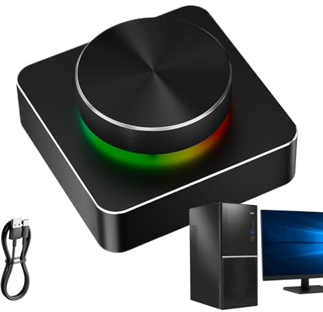 Genérico Control de Volumen Externo Inalámbrico,Control De Volumen Inalámbrico para PC Y - Botón Retroiluminado RGB Programable para Altavoces