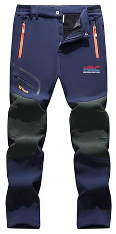jjqnkjxc Herrjeans H-R_C fleecefodrade andningsbara vinteruppvärmda byxor - för stad och vardag, Färg: blå, XL