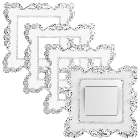 Light Switch Cover Plates, 4 Pcs White Light Switch Surround,86mm Light-Switch Cover Suitable for Living Rooms, Offices, and Domestic Settings (White)