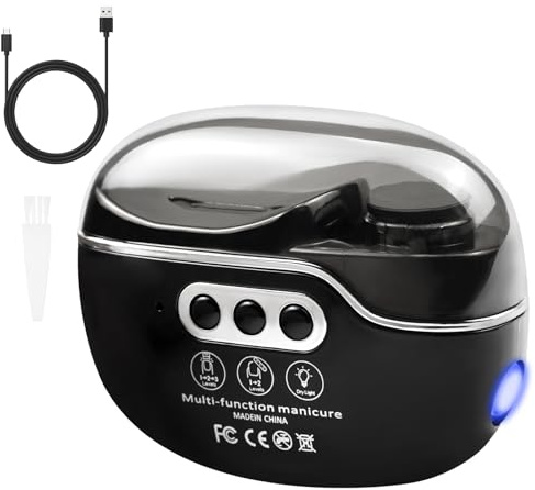 Tagliaunghie Elettrico 3 in 1, 3 Velocità UV lima per Unghie Elettrica, Tagliaunghie Elettrico, 2026 Nuovo Taglia Unghie Automatico,per Bambini,Anziani (Nero)