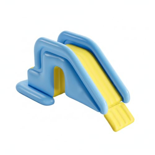 Toboggan de Piscine Gonflable Toboggan de Piscine Bleu Clair avec Pompe à Pied - Eau Gonflable Stockage d'Installation Facile pour Jardin Extérieur Intérieur