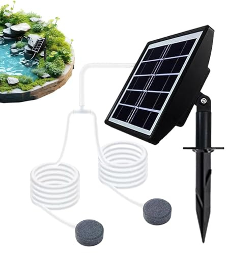 Aérateur De Bassin Solaire | Avec Batterie Intégrée De 2000 mAh, Pompe À Air Extérieure Silencieuse,Aérateur De Bassin - Pour Aquarium, Hydroponie, Jardin Et Pêche
