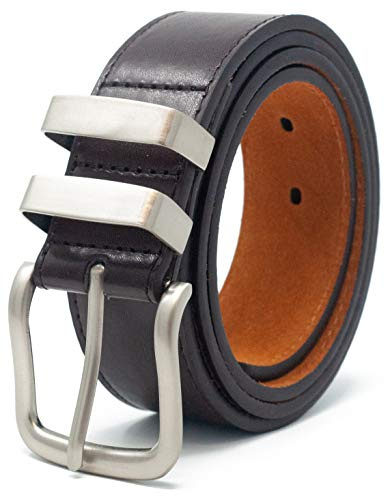 Ossi 38mm Leder gefüttert Gürtel mit doppelten Schleife in Schwarz, Braun oder Hellbraun (80cm - 150cm)