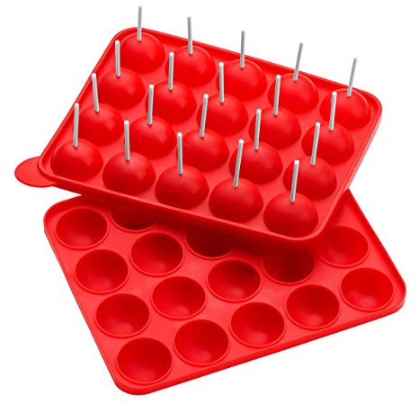 Premier Housewares 805238 - Molde de Silicona para 20 Pasteles Cake Pops, Color Rojo
