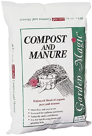 Michigan Peat Compost and Manure Blend, Garden Magic Mix with Odor-Free Blend, 40 Lbs - Outdoor Lawn and Gardening Mixture with Nutrients and Minerals for Soil Potting and Planting