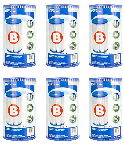 Intex 29005E Swimming Pool Filter Cartridge, Type B 6 Pack