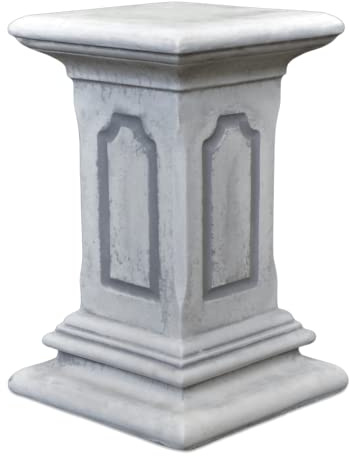 gartendekoparadies.de Viereckiger Sockel Podest aus Steinguss, Grau, Frostsicher für Außenbereich, H. 40 cm, Stellfläche 26 x 26 cm, 27 kg