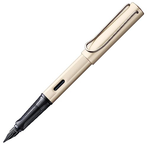 Lamy Lx palladium Füller in Strichbreite B | Lamy Füller mit ergonomischem Griff – eloxiertes Aluminiumgehäuse – inkl. Tintenpatrone T 10 blau & Metalletui – Rechtshänder