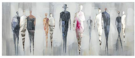GILDE Bild People - Gemälde handgemalt mit Aluminium H 50 cm B 120 cm