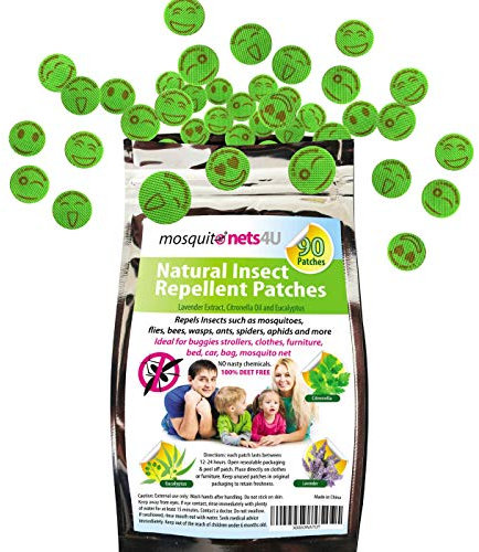Natural Mosquito Repellent Patches 100% Deet Free NO MORE MOSQUITO BITES! Family Value Pack 90 patches Best Mosquito Stickers Pure Essential Oils – MUST HAVE Travel Essentials for Babies Kids & Adults