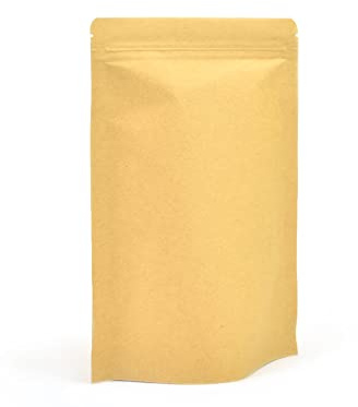 Evergreen Goods 10 Sacchetti di Carta Kraft (130 x 210 x 40mm) - Riutilizzabili sacchetti di carta per alimenti - Sacchetti con Chiusura a Zip per Chicchi di Caffè, Semi e Altro - Borsa Marrone