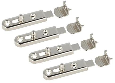 Gedotec Pestillo de metal para armarios H1255, 50 mm, con tornillos visibles, recto, de acero niquelado, 4 unidades