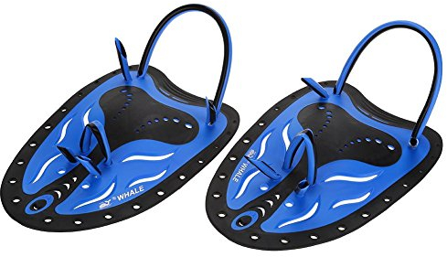 Keenso Schwimmen Handpaddel, Kinder Schwimmtraining Paddel Unisex PP + TPR Handpaddel Schwimmtraining Ausrüstung zum Schwimmen, Tauchen, Schnorcheln (M-Blau)