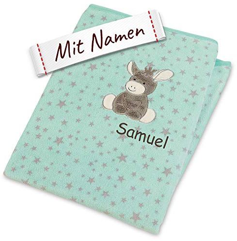 Sterntaler Emmi Decke mit Namen, 100x75, Baby Kinder Plüsch-Decke Einschlagdecke Schmusedecke Babydecke Kuscheldecke