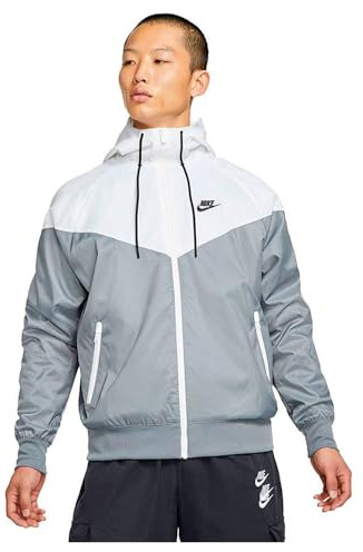Nike NSW HE WR HD WVN JKT Homme,Gris (Smoke Grey/White/Smoke Grey/Bl), XL