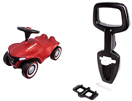 Big-Bobby-Car-Neo Rot - Rutschfahrzeug für drinnen und draußen, Kinderfahrzeug mit Flüsterreifen & Bobby Car Walker - 2-in-1 Lauflernhilfe und Rückenlehne in Einem, Griffhöhe bei 40cm