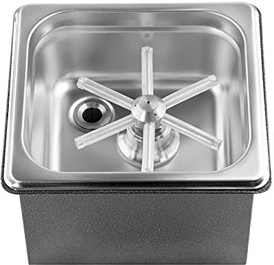 YBB Enjuague de jarra de vapor, enjuague de limpieza de vidrio para Bar Cafe Pan Dimensiones Rinser con base (18 cm x 17 cm x 11,9 cm) (plata)