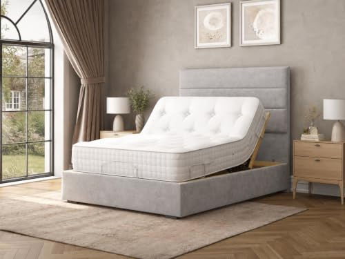 Breeze Mobility Supreme Electric Adjustable Bed with Headboard & Footend, Premium Memory Foam, 5 Year Warranty, (Shark Grey, 4ft Double)