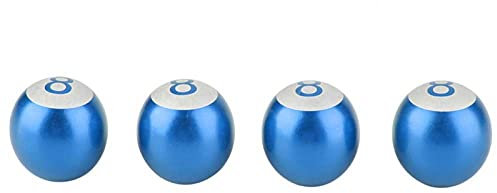 Tire Air Valve Stem Caps, 4Pcs Aluminum Alloy Motorcycle Car Truck 8-Ball Tire Air Valve Stem Caps Wheel Dust Covers(Blue)