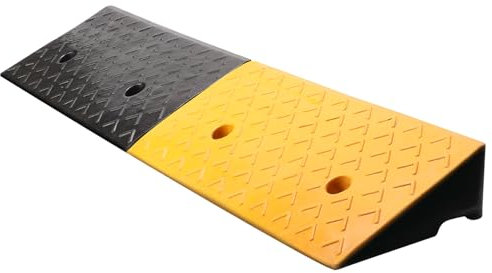 Nisorpa Rampe de trottoir en caoutchouc de 10 cm de hauteur, rampe de seuil pour scooters à mobilité réduite, rampes de trottoir robustes pour voitures, fauteuils roulants, portes, marches, trottoir