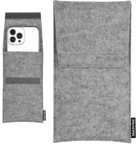 SimonPike Handyhülle passend für Apple iPhone 17/17e | 16/16e | 15 (Gr. H) | Sidney grau Filztasche aus Wollfilz Handy/Smartphone Tasche