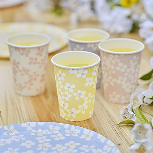 Ginger Ray Spring Ditsy Partybecher aus gemischtem Papier mit Blumenmuster, mehrfarbig, 8 Stück