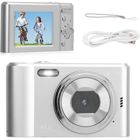 2,4 Zoll 1080P Kompaktkamera, 16 Fach Digitalzoomkamera, Digitalkamera 44 MP 1080P 16 Fach Zoom Selfie Anti Shake Kamera für Teenager, Studenten, Jungen, Mädchen, Senioren