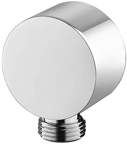Bumdenuu Codo de alimentación de una pared, conector para manguera de ducha de pared redonda en accesorios salida de agua G1/2 pulgadas para ducha-
