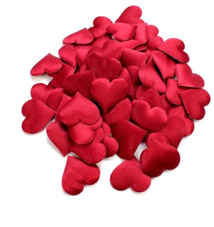 Wisafory 500 Stück Herz Konfetti Stoff Schwamm Herzkonfetti Romantische Hochzeit Tischkonfetti Herzen Streudeko für Hochzeit Weihnachten Valentinstag Party Tischdekoration 3.5cm Weinrot