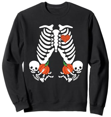 Costume de grossesse squelette Halloween bébé citrouille maternité Sweatshirt