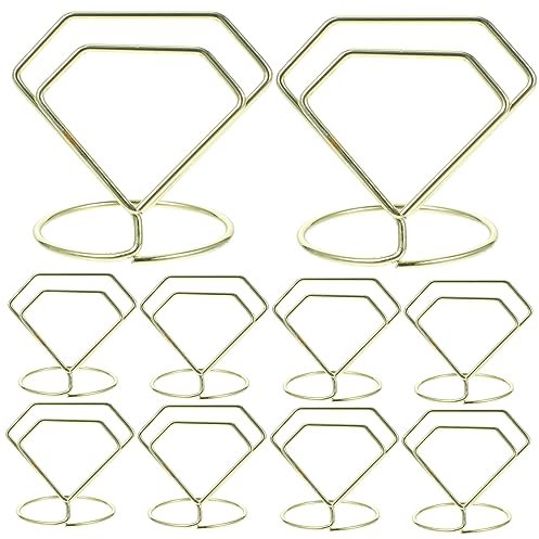 MERRYHAPY 10er Satz Raute Tischnummerhalter Menü Memo-Clips Tischkartenhalter Für Hochzeitstage Und Partys