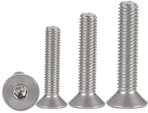 10 Stück Sechskant-Innensechskant-Senkkopfschrauben mit flachem Kopf M2 M3 M4 M5 M6 M8 M10 M12 M16 304 Edelstahl DIN7991(22mm x10pcs,M8)