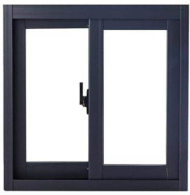 Fenêtre de rechange en alliage d'aluminium noir avec volets d'isolation acoustique pour cuisine, salle de bain et cafés Panneau coulissant avec cadre à tirette et design ouvert en C (90 x 60 cm)