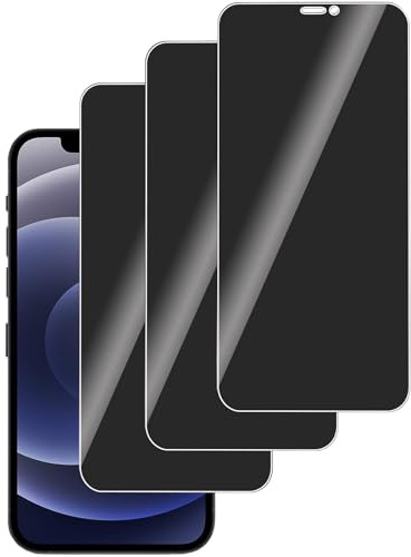 LERINNA 3 Stück für Panzerglas Privatbildschirm für iPhone 12/12 Pro (6.1), Anti-Spy,9H Härte temperglas, Anti-Kratzen, Sichtschutz Schutzfolie für iPhone 12/12 Pro (6.1)