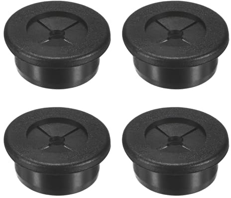 M METERXITY 4-Pack Rubber Grommets for Wiring 25mm Desk Grommet Double-Sided Flexible Cable Cord Grommet Desk Hole Cover for Cables/Wires Through Protection Cable Grommet [Black]