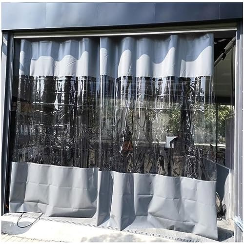 Paneles laterales de lona impermeable con ojales para pérgola al aire libre, para porche, patio, cochera, toldo, tamaño transparente, 4,6 x 3 m