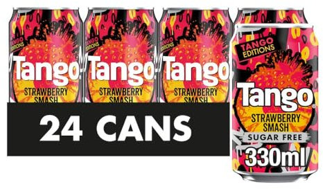 Tango Sugar Free Strawberry Smash 330ml, (Pack of 24)