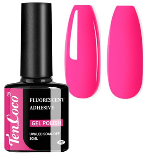 Pink Gel Nail Polish, Bright Pink Neon Gel Nail Varnish, Matte Long Lasting Breathable Non Toxic UV/LED Soak off Nail Gel, Spring Summer Nail Art Manicure for Women DIY Nail Art