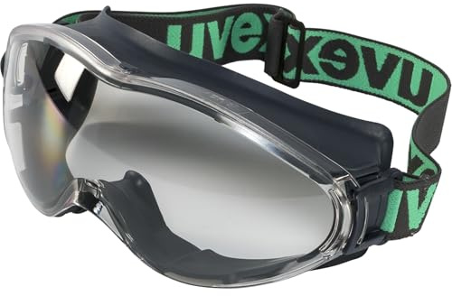 uvex Ultrasonic Planet 9302290 - Gafas de seguridad con protección UV, color gris y verde EN 166:2001, EN 170:2002