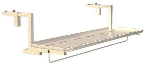 ZENSTYW Hängetisch Für Balkongeländer,Balkontisch Zum Einhängen Aus Metall,Einstellbar,Balkon Tisch Zum Einhängen,Für Terrasse Garten Balkonhängetisch(White,60cm/23.6in)