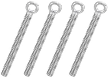 PATIKIL 4 Pcs Perno Ojo Giratorio Con Hombro M6x60mm 304 Acero Inox Métrico Roscado Completo Ojo Pesca Tornillo Agujero Corredizo Perno Aparejos Tornillos Sujeción Metálicos Plateado