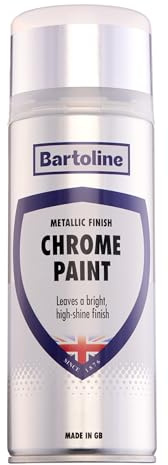 Bartoline Chrome Paint 400ml Gloss Finish – High-Shine Metallic Spray for Metal, Plastic, Wood and Ceramics Smooth Chrome Finish for Automotive, DIY, Crafts Fast Drying with Excellent Coverage
