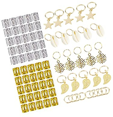 HONITANO 80 Stück Teiliges Haar Schmuck aus Aluminiumlegierung Rostfrei und Biegsam Filigrane Dreadlocks Ringe für Zöpfe DIY Haarperlen für Festival und Party Vielseitig für Piraten und