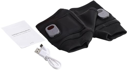 Ranley - Guantes calefactores recargables, manos frías, invierno, guantes sin dedos, mitón recargable con pantalla digital para manos cálidas, nieve, bicicleta, esquí al aire libre