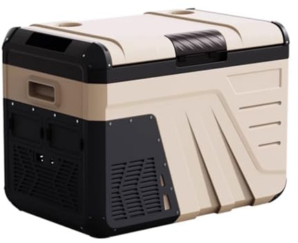 Car Fridge Plug in Cooler Portable Mini Fridge 35L/45L Refrigerator/freezer Switchable with Handle and Light -20°C to 20°C for Outdoor Camping 12V/24V/110V/220V(Khaki,61 * 39.2 * 44.2cm)