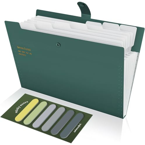 Voarge A4-mapp med 8 fack, dokumentmapp i plast, utbyggbar mapp