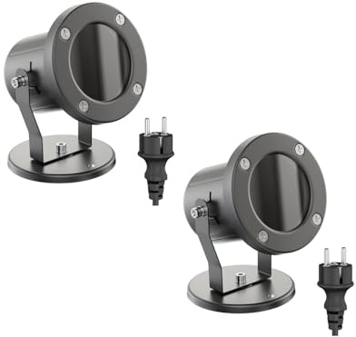 ledscom.de 2x Gartenstrahler MIBU für außen, IP55, Stecker, anthrazit, 1x GU10 max. 15W