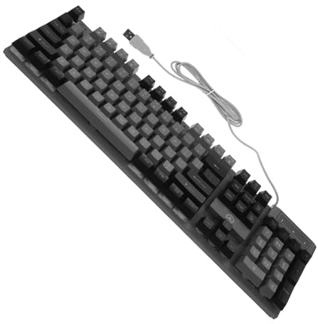iplusmile Clavier Mécanique USB 104 Touches Noir, Rétroéclairage RGB, Abs | Filaire Plaque Arrière Renforcée Capuchons Suspendus Support Pliant